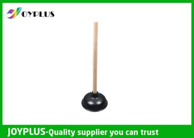 China 37CM Bathroom Cleaning Accessories Long Handled Toilet Plunger With Wooden Handle for sale