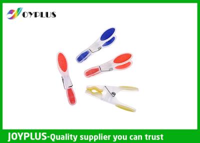 China Colorful Plastic Clothes Pegs Set / Plastic Clothes Clips PP TPR Material for sale