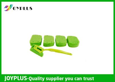 China Kitchen Home Cleaning Tool Dish Cleaning Pads With Long Handle Green Color for sale