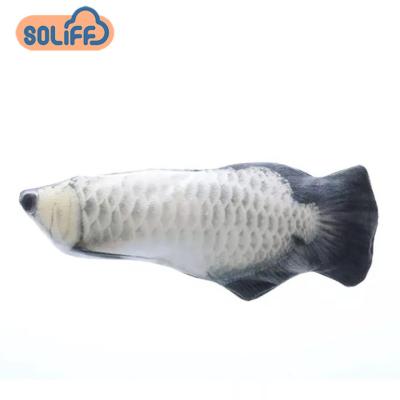 China Styles 2021 Factory Wholesale Collapsing Fish Simulation Wiggle Toys Cat Toy Moving Fish Cat Toy Electric Fish Catnip for sale