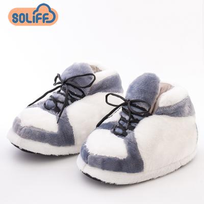 China Custom size Anti-odor high quality soft adult plush slippers yeezy sneakers for sale