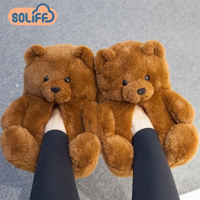 China Women Warm Winter Anti-odor Fashion Sale Plush Teddy Bear Indoor Comfortable Slippers for sale