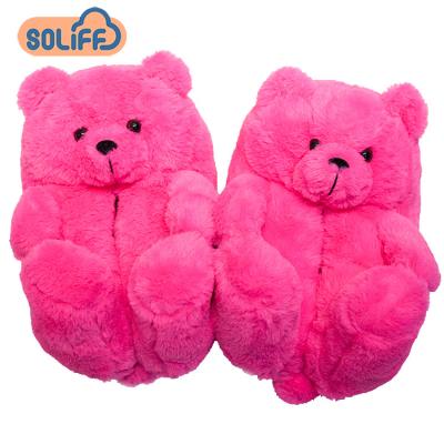 China Bedroom Teddy Bear Slippers Wholesale Fuzzy Teddy Plush Style Slippers New Arrivals Anti-odor 2021 New for sale