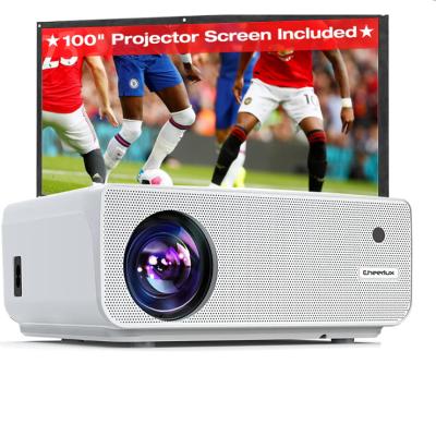 China 3D Ready 1080P Full HD Enhanced Portable Projector with Screen TV Stick Phone Compatible HD VGA USB Tablet for Indoor Outdoor Movies. for sale