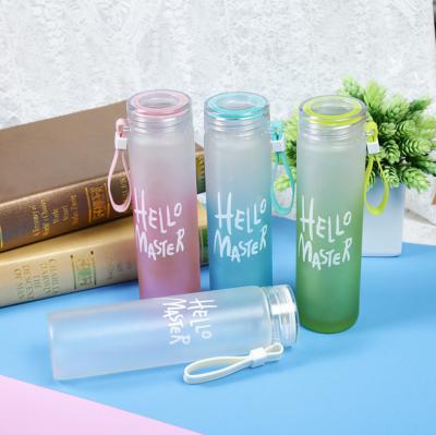 China Disposable Gradient Drinking Glass Frosted Glass Portable Colored Glass for sale