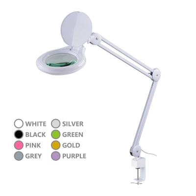 China 3X LED Tabletop Beauty Salons Magnifier Lamp On/Off Glass Magnifying Led Lamp With Magnifier for sale