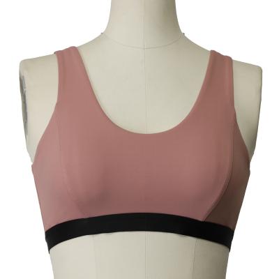 China New Style 20% Spandex 80% Solid Color Breathable Nylon Buckle Comfortable Sports Yoga Bra for sale