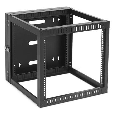 China SPCC Cold Rolled Steel 9U Hinged Open Frame Wall-Mount Network Rack, 4-Post 24 Inch Depth for sale