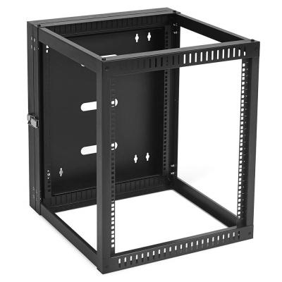 China SPCC Cold Rolled Steel 12U Hinged Open Frame Wall-Mount Network Rack, 4-Post 24 Inch Depth for sale