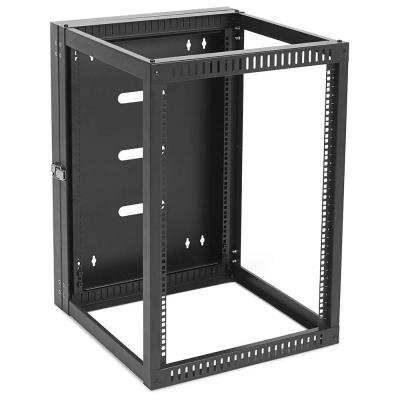 China SPCC Cold Rolled Steel 15U Hinged Open Frame Wall-Mount Network Rack, 4-Post 24 Inch Depth for sale