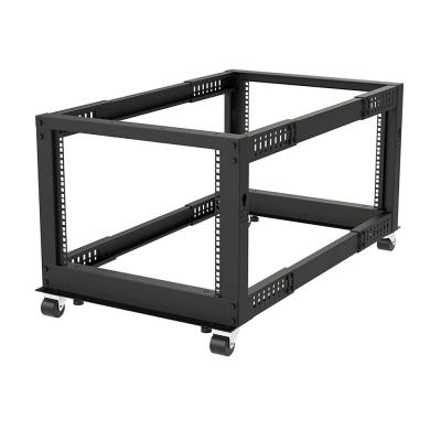 China SPCC Cold Rolled Steel Server Rack Open Frame 8U Adjustable Depth (22-40”) for sale