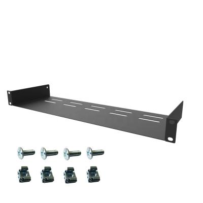 China SPCC Cold Rolled Steel Universal Rack Tray Vented Shelves 1U Black 6 Inch (150mm Deep) No Lip for sale