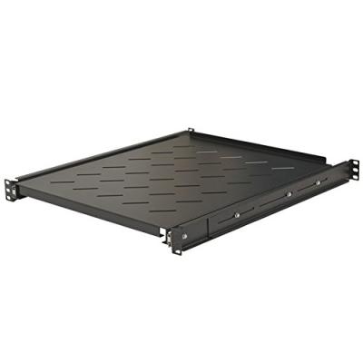 China SPCC Cold Rolled Steel Sliding Rack Vented Server Shelf 1U 19 Inch 4 Post Rack Mount 21.65 Inch (550mm) Thick for sale