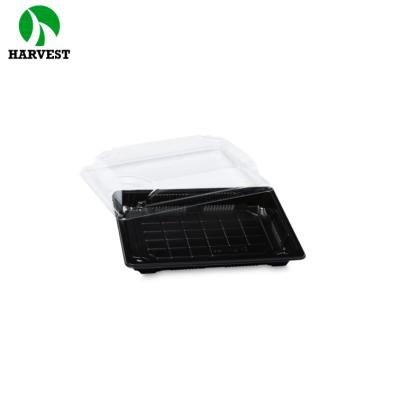 China Disposable Harvest High Quality Recyclable PET Take Away Sushi Tray Containers for sale