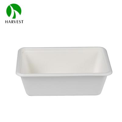 China Eco Friendly Biodegradable White Compostable Pulp Takeaway 800ml Disposable Box for sale