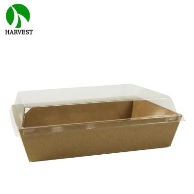 China PP And PE 8X5 Film Wrapped Eco Friendly Rectangular Kraft Food Take Out Container for sale