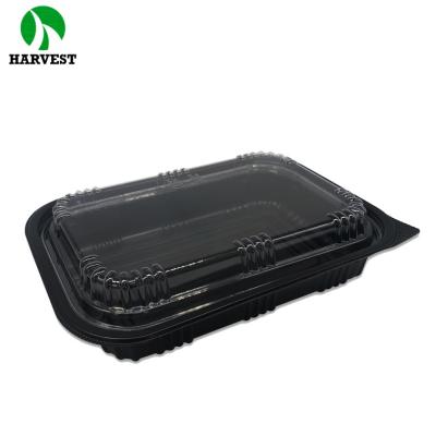 China Food Packaging Viable Black Serving Disposable Food Container For Sealing for sale