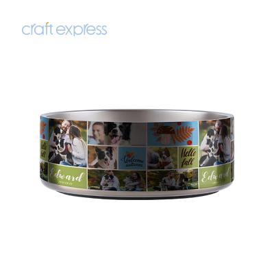 China BestSub 42oz 1250ml Viable Custom Sublimation Blank Stainless Steel Dog Food Silver Water Bowl for sale