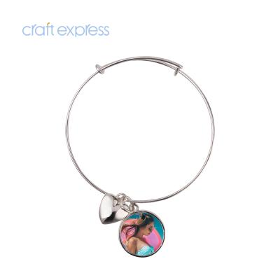 China Designers CLASSIC Express Wholesale Custom Sublimation Craft Photo Adjustable Bracelet With Insert One Round Circle for sale