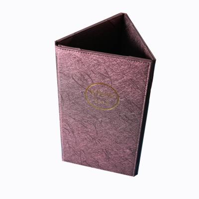 China Factory UV color print three color printing custom leather folders PU cover pockets type restaurant menu folder for sale for sale