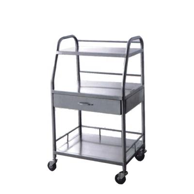 China Metal Hospital Equipment Stainless Steel Instrument Trolley With Wheels Clinic Medical Trolley BC0918-15 for sale