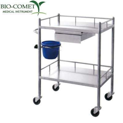 China Hospital Trolley Hospital Equipment Metal Stainless Steel Trolley With Waste Bin BC0918-16 for sale