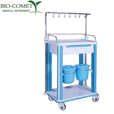 China Metal hospital medical emergency infusion trolley with wheels BC0918-05 biocomet for sale