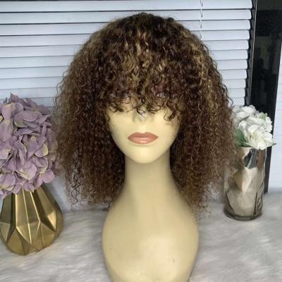 China Brazilian Pulled Super Pink Curly Fringe Wig Body Wave Factory Supply 12a Grade Double Bang Pixie Cut Short Wigs With Hair Vendors for sale