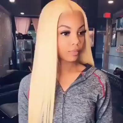 China Hd Silky Raw 613 Virgin Hair Blonde Full Lace Wigs Lace Front Wig Peruvian 360 Lace Frontal Closure Wig For Black Women for sale