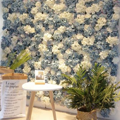 China Artificial Flower Wall Wedding Occasion Decoration Flower Wall Backdrop Atificial Flower Panel for sale