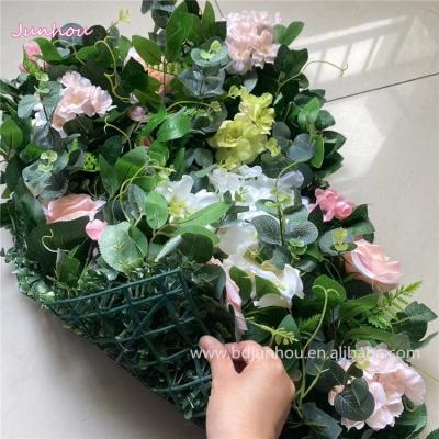 China Artificial Flowers Customized Wedding Backdrop Flower Panel Artificial Flower Wall for sale