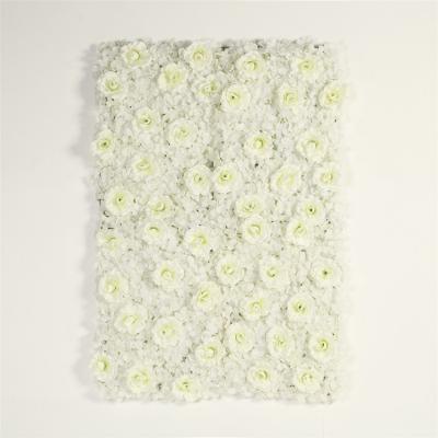 China Home Decoration 60*40cm Wedding Hotel Wholesale Silk Aritificial Rose Flower Wall for sale