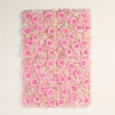 China Silk Photography Props Wedding Decoration 60*40cm Aritificial Rose Flower Wall for sale