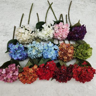 China Wholesale Eco-friendly Home Decoration Silk Flower Wedding Hydrangea Artificial Flower for sale