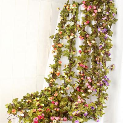 China Wholeslae Eco-friendly Wedding Rose Festival Decoration Flower Wreath Artificial Rose Garlands for sale