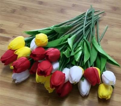 China Eco-friendly Wholesale 34cm Real Mini Artificial Tulip Flowers PU Touch for sale