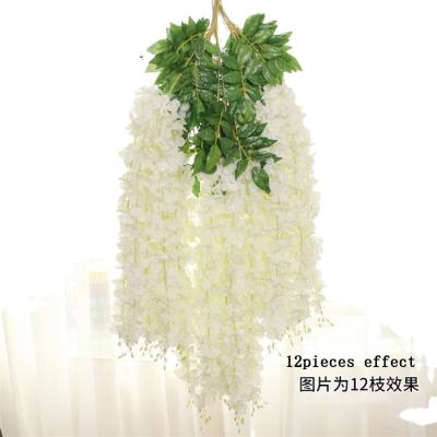 China Wholesale High Quality Eco-friendly Hanging Wisteria Flower 110cm Artificial Wisteria For Decoration for sale