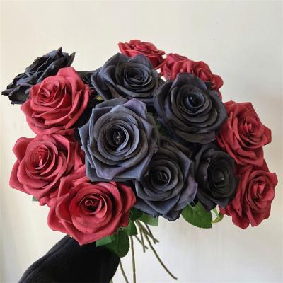 China Artificial Flower Rose de Rose Amazon Hot Sell Single Rose Artificial Rose Wedding Decorative for sale