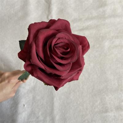 China Artificial Single Flower Rose Artificial Rose Flower Wholesale Silk 62cm Rose Wedding Decorative Backdrop Wall for sale