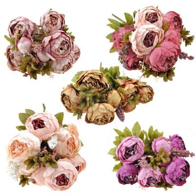 China Artificial Peony Silk Wedding Flower Artificial Flower Wholesale Bouquet Decoration for sale