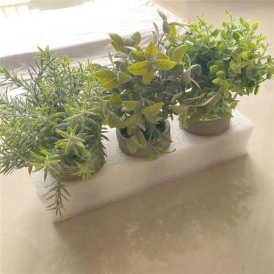 China Vintage Mini Potted Plants Artificial Plastic Plant with Gray Pot For Home Decoration for sale