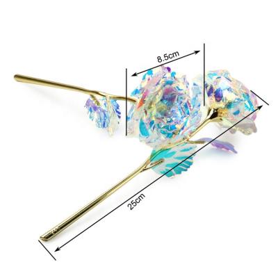 China Eco - Friendly 24k Gold Foil Led Rainbow Plastic Galaxy Rose For Valentine 's Day for sale