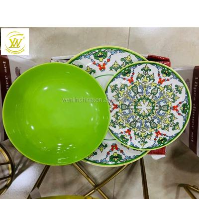 China Viable Wholesale Porcelain 18pcs Dinner Set With Fruit Dish Palestine Israel Market for sale