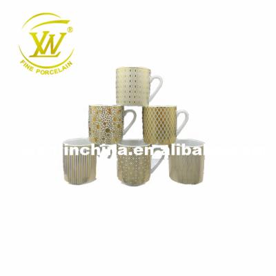 China Hotel wholesale price porcelain 90CC 180CC Gold&Silver cups&saucers coffee cup set set for sale