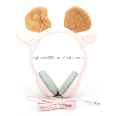 China Headband Design 85dB Safe Cute Pink Plush Headphones For Kids for sale