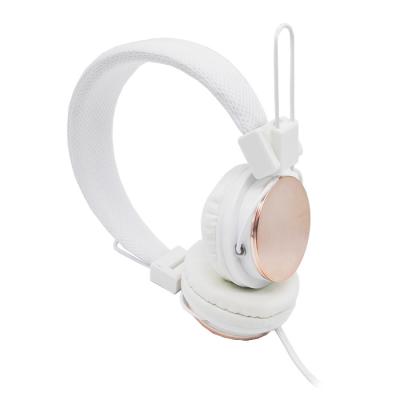 China Headband Customization Mounted Gold Electroplating Stereo Folding Earphone For Mobile Phone for sale