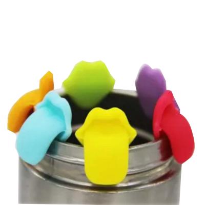 China Viable Colorful Fashion Tongues Silicone Wine Glass Markers For Glass Bottle for sale