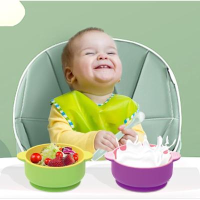 China Sustainable Spill Proof Feeding Bowl With Suction Cup Bottom Silicone Baby Bowl For Toddlers for sale