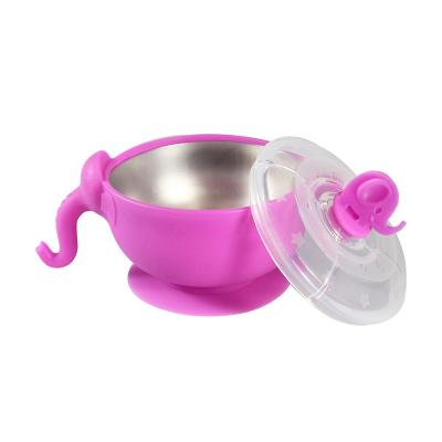 China Elephant Shape Silicone Viable Novelty Baby Bowl with Hidden Suction Cup for Babies and Toddlers for sale