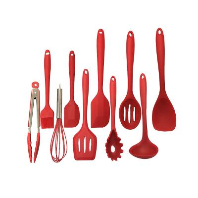 China Sustainable Custom Kitchen Accessories Silicone Kitchen Utensil Set 10pcs/set Silicone Tools In Kitchen for sale